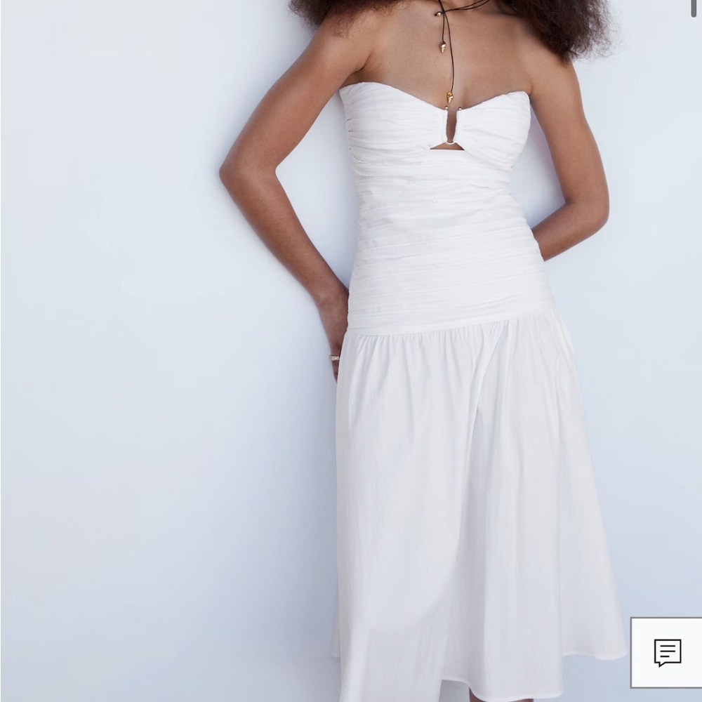 Mango Strapless White Dress